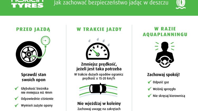 Uwaga na aquaplaning – Jak bezpiecznie prowadzić auto podczas ulewy towary konsumpcyjne, transport - Przed nami jesienne ulewy, a zbliżająca się pora roku przyniesie ze sobą długie, ciemne wieczory i częste opady.